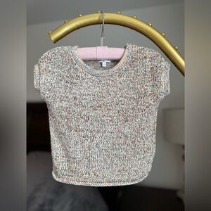 Splendid Girls Rainbow Knit Short Sleeve Sweater 3T Multicolor